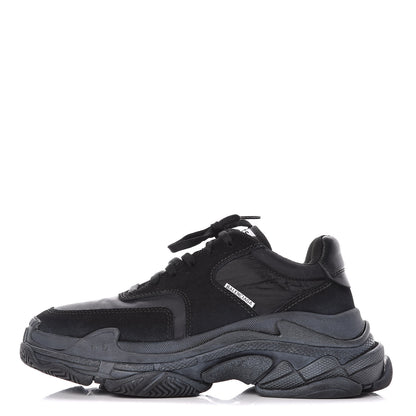 Balenciaga Nylon Suede Womens Triple S 2.0 Sneakers 39 Black 1 of 13