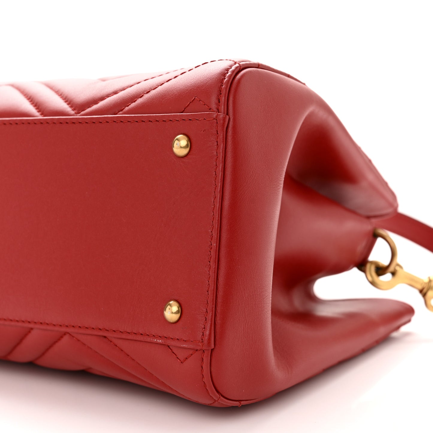 Calfskin Matelasse Small GG Marmont Tote Hibiscus Red