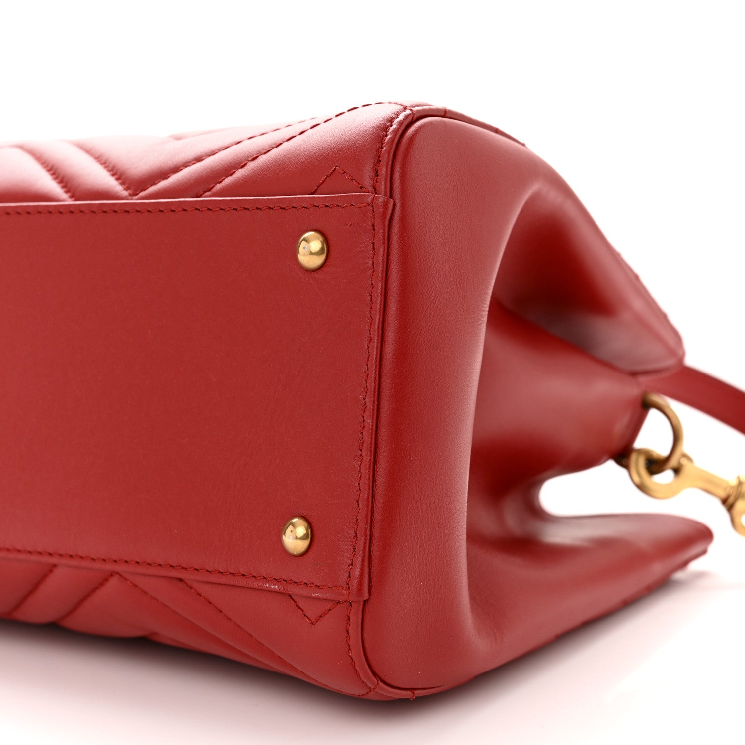 Gucci Calfskin Matelasse Small GG Marmont Tote Hibiscus Red 9 of 9