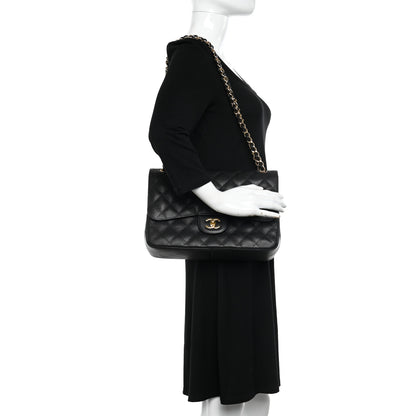 Chanel Caviar Quilted Jumbo Double Flap Black 2 of 12
