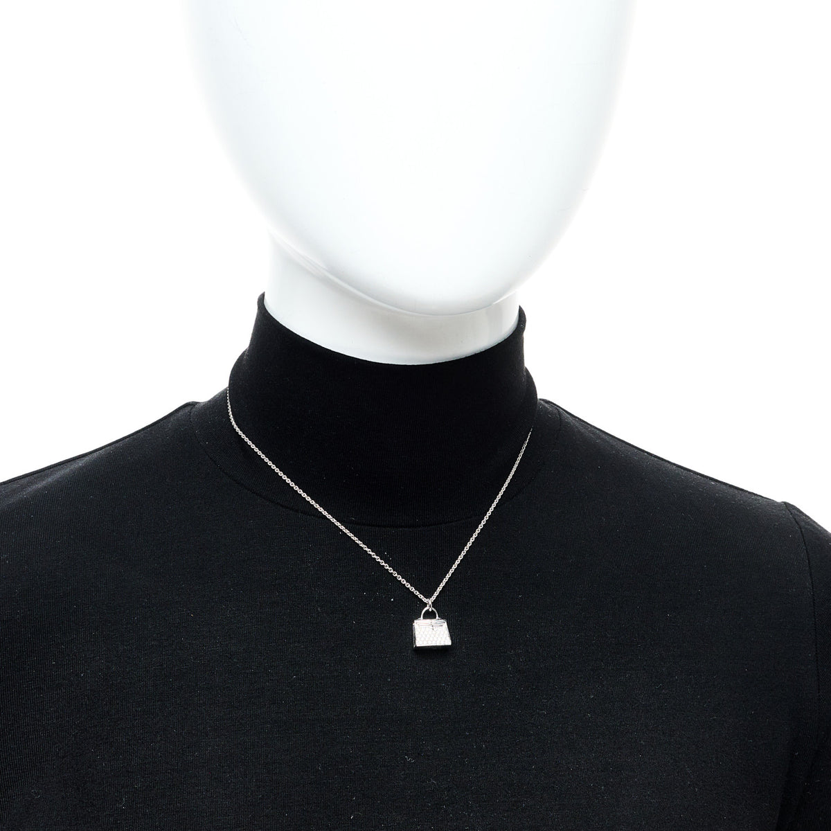 18K White Gold Diamond Kelly Amulette Pendant Necklace