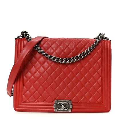 Chanel Calfskin Quilted Large Boy Flap Red 1 of 10