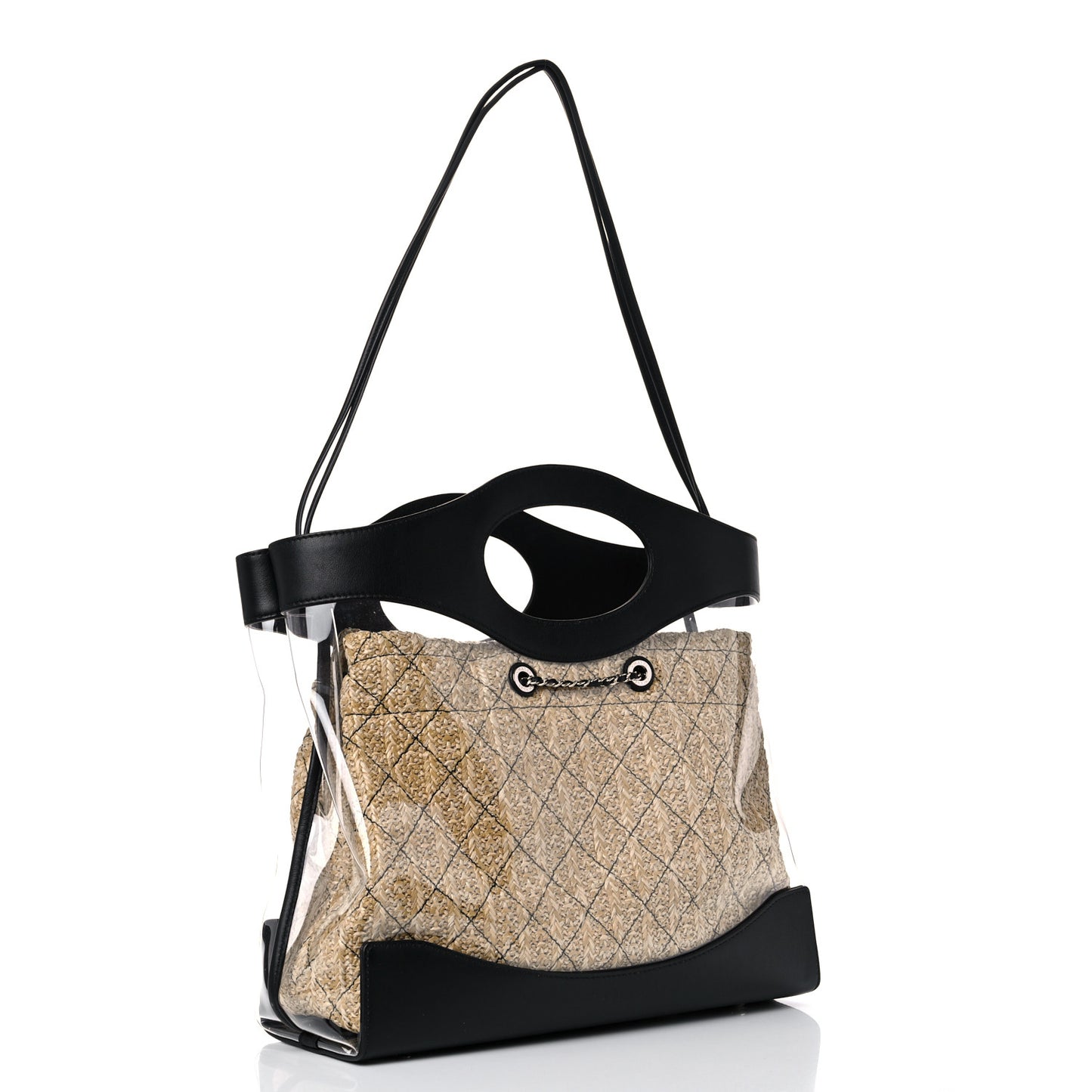 Calfskin PVC Quilted Chanel 31 Bag Black