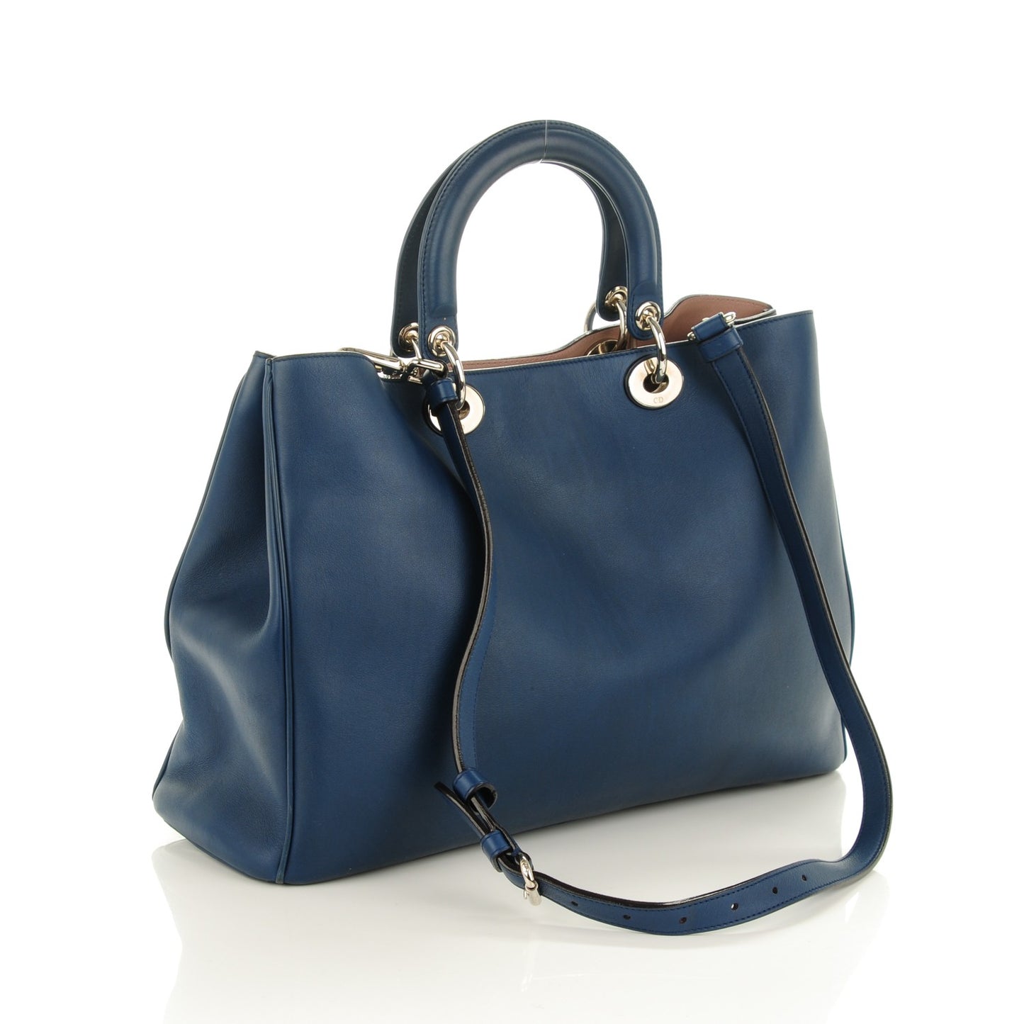 Smooth Calfskin Large Diorissimo Blue Marine