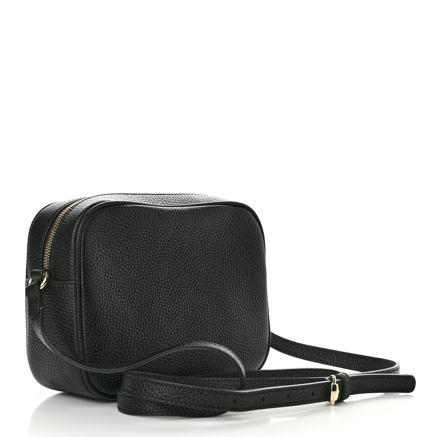 Pebbled Calfskin Small Soho Disco Bag Black