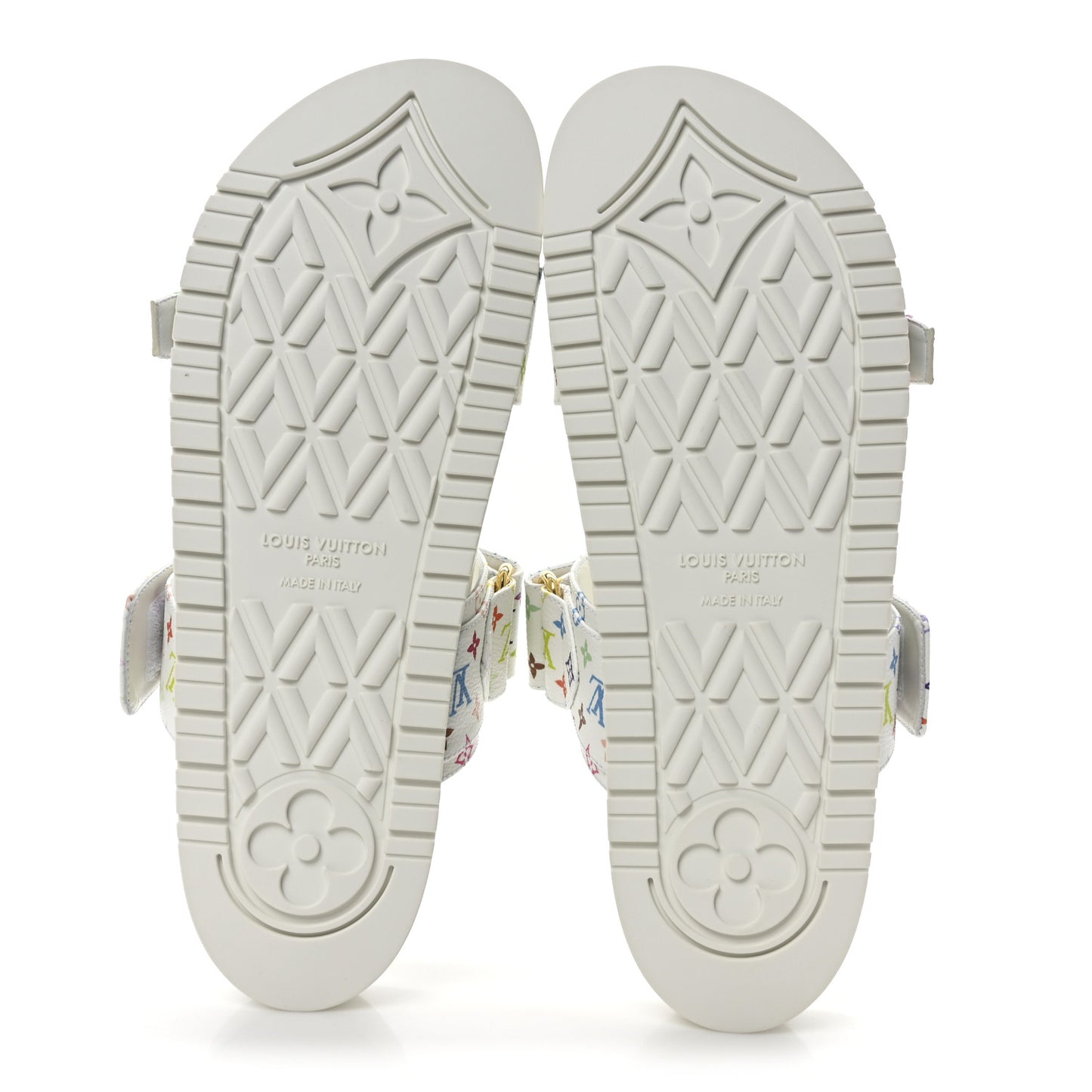LV X TM Monogram Multicolor Bom Dia Comfort Mule Sandals 39.5 White