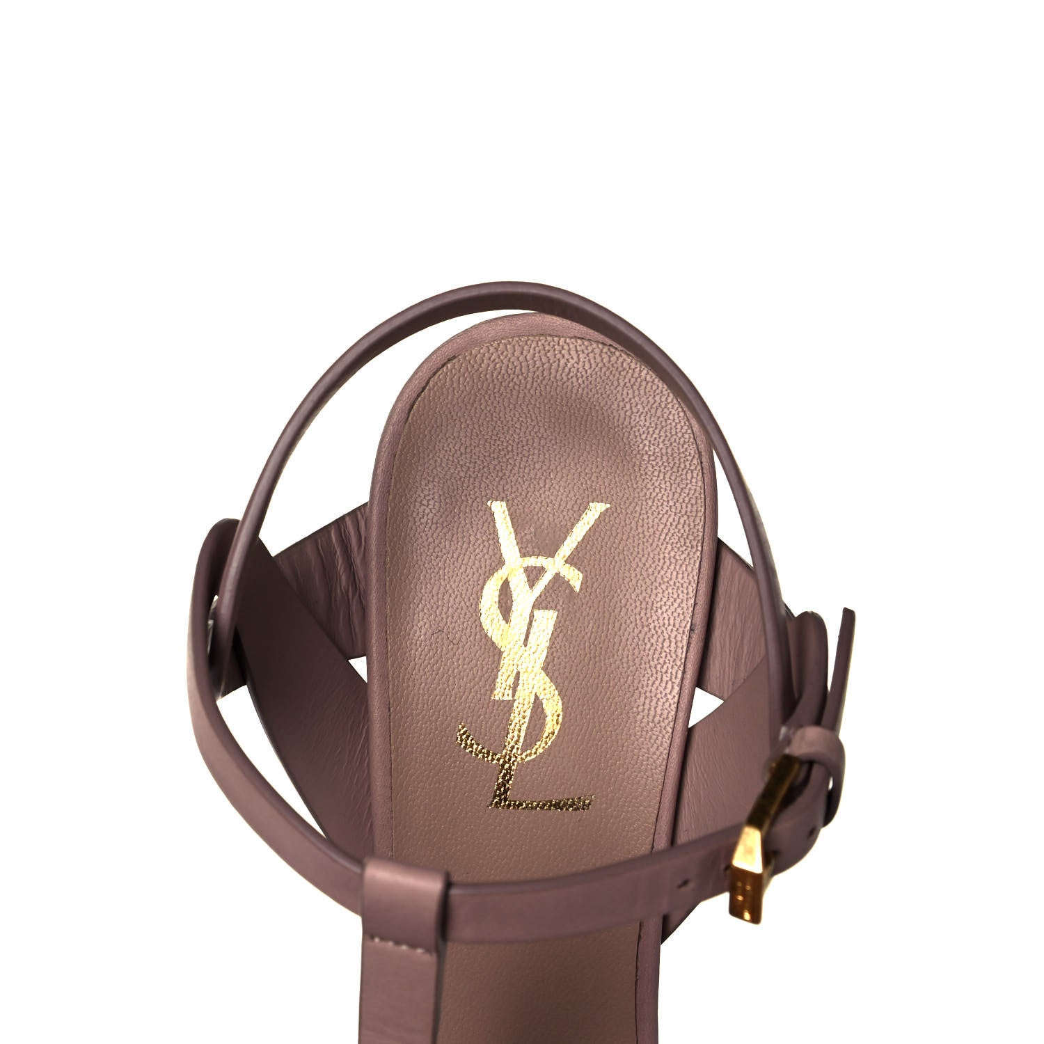 Saint Laurent Calfskin Tribute 105 Platform Sandals 36.5 Nude Powder 7 of 7