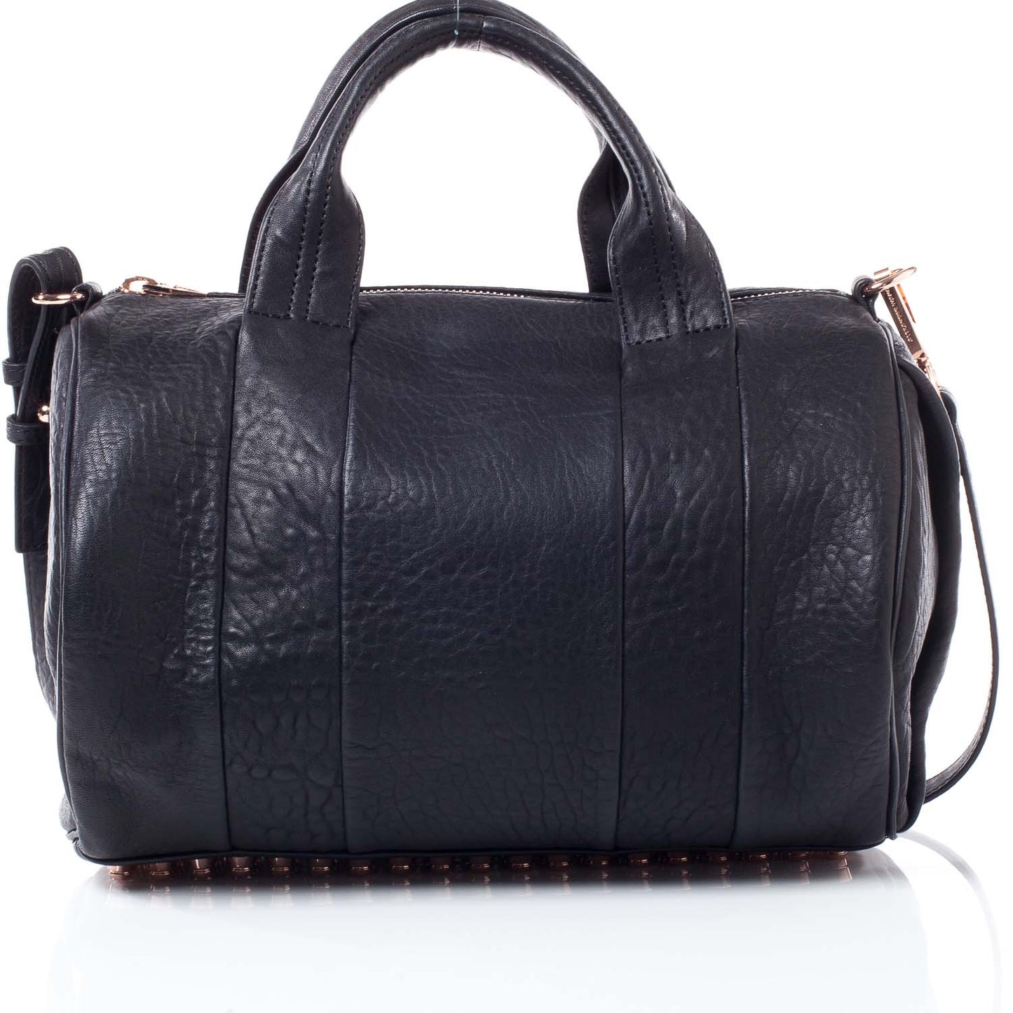Leather Rocco w Rose Gold Hardware Black