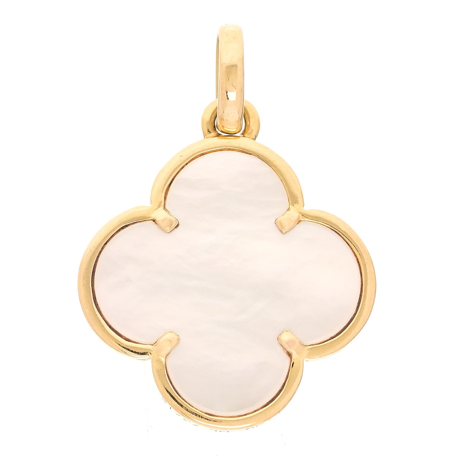 Van Cleef & Arpels 18K Yellow Gold Mother of Pearl Magic Alhambra Pendant 1 of 6