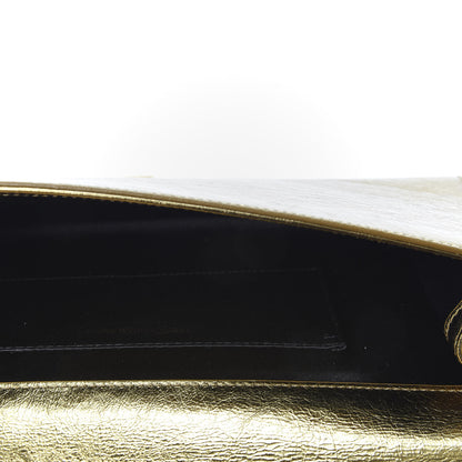 Saint Laurent Metallic Calfskin Monogram Large Belle De Jour Clutch Gold 4 of 8