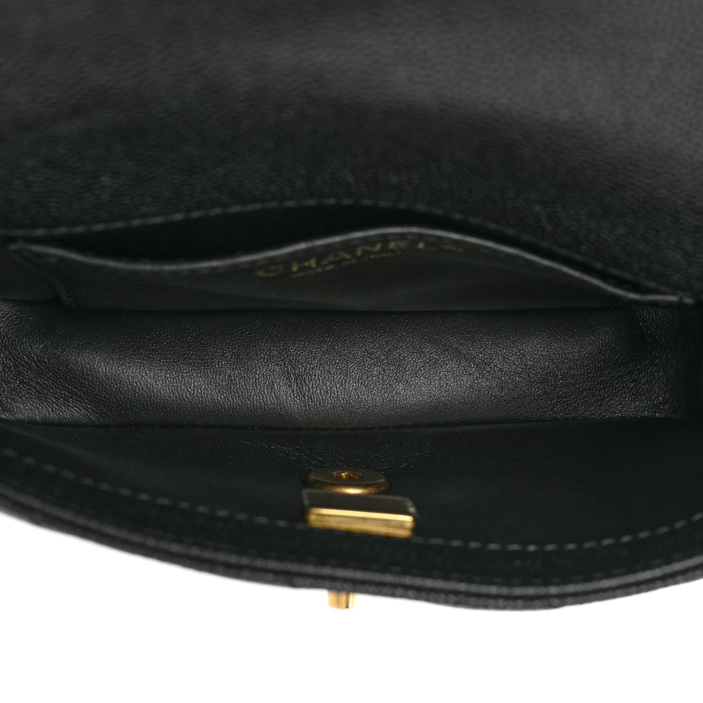 Caviar Quilted Mini Sweetheart Rectangular Flap Black
