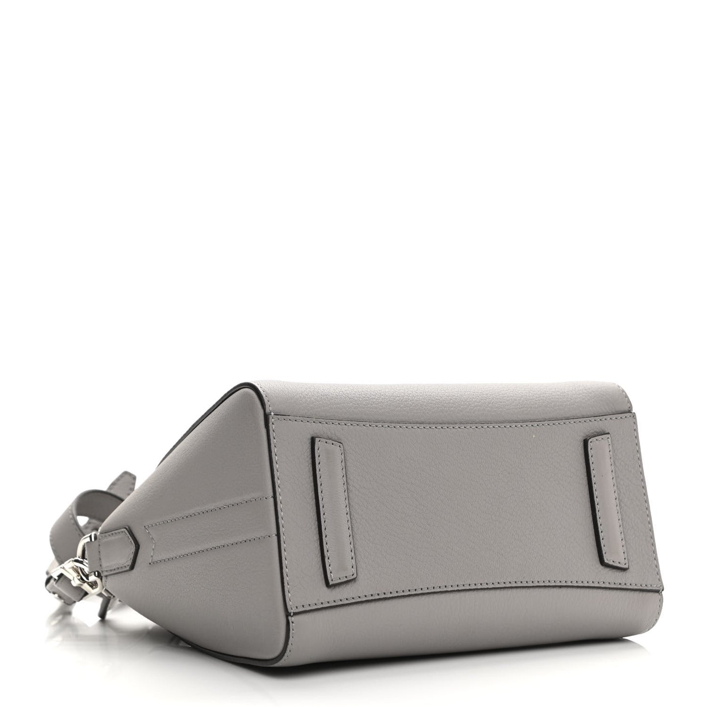 Sugar Goatskin Mini Antigona Pearl Grey