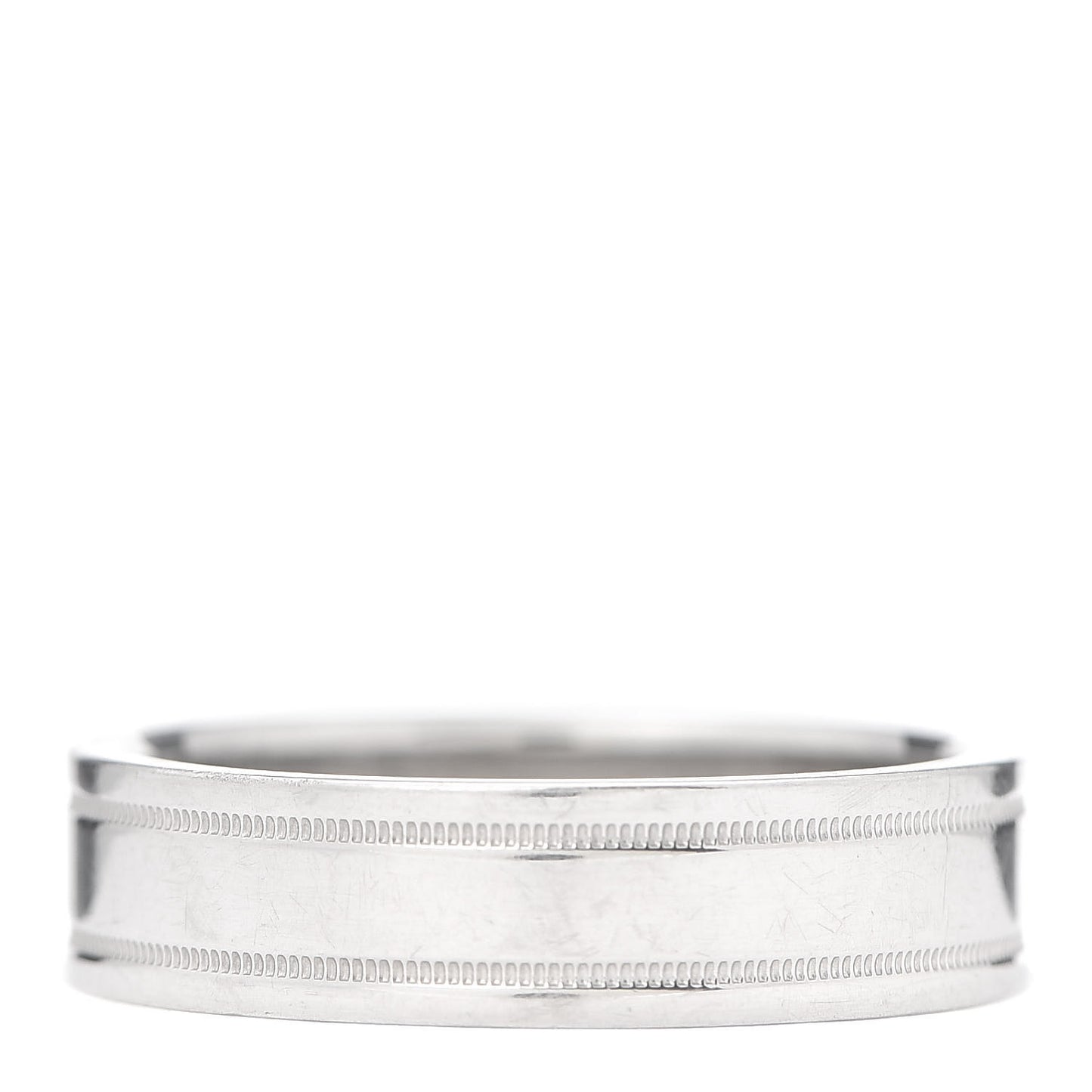 Platinum 6mm Essential Double Milgrain Band Ring 66 11.5