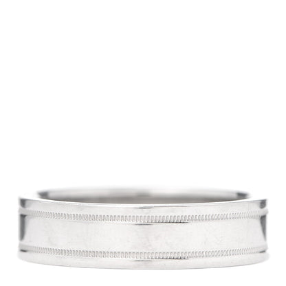 Tiffany Platinum 6mm Essential Double Milgrain Band Ring 66 11.5 1 of 4
