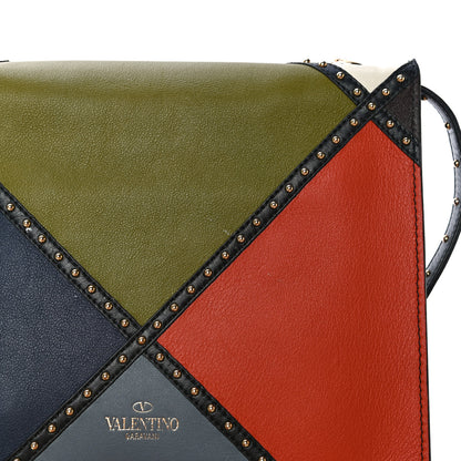 Valentino Garavani Calfskin Studded Colorblock Patchwork Shoulder Bag Multicolor 11 of 16