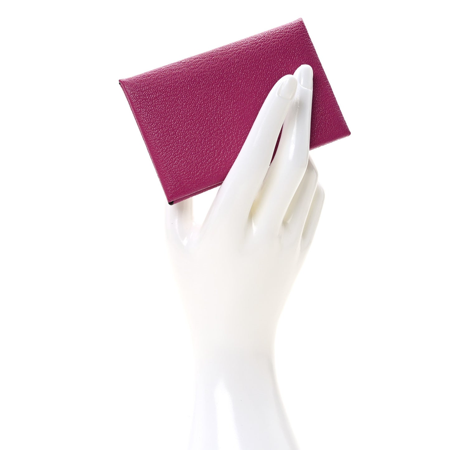 Chevre Mysore Calvi Card Case Rose Pourpre