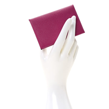 Hermes Chevre Mysore Calvi Card Case Rose Pourpre 2 of 8