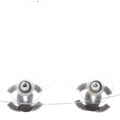 Chanel Crystal CC Earrings Silver 3 of 5