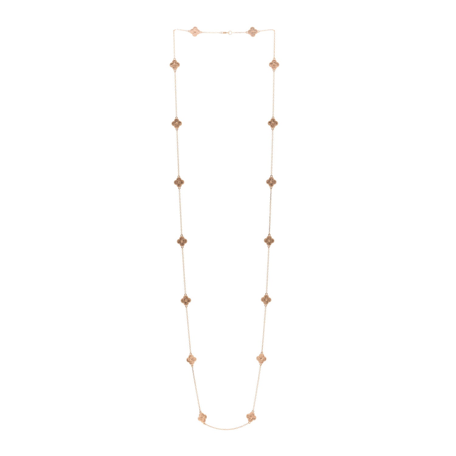 Van Cleef & Arpels 18K Rose Gold 16 Motifs Sweet Alhambra Necklace 3 of 5