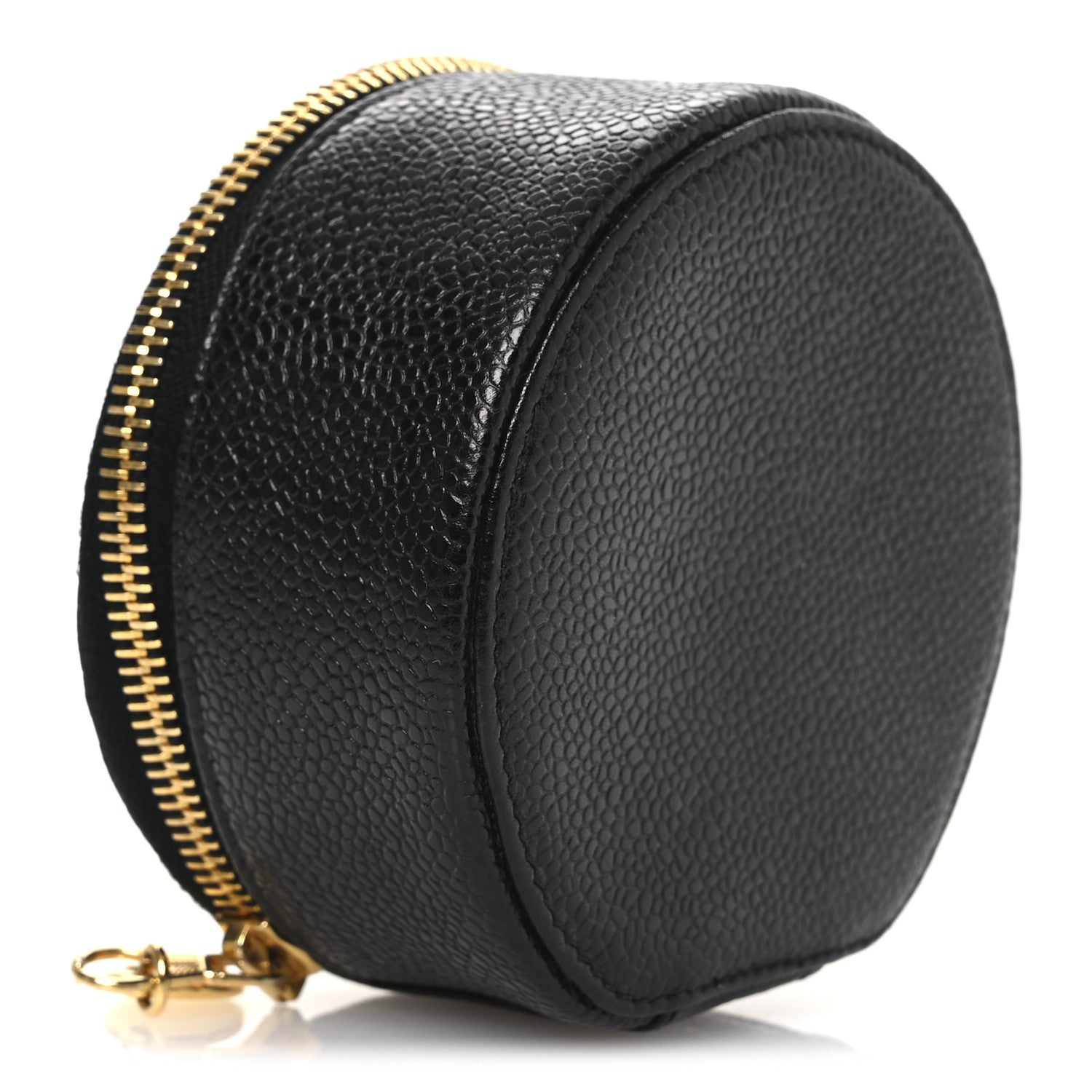 Chanel Caviar Round Jewelry Travel Case Black 4 of 8