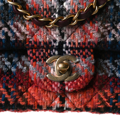 Chanel Tweed Quilted Mini Rectangular Flap Red Multicolor 17 of 18