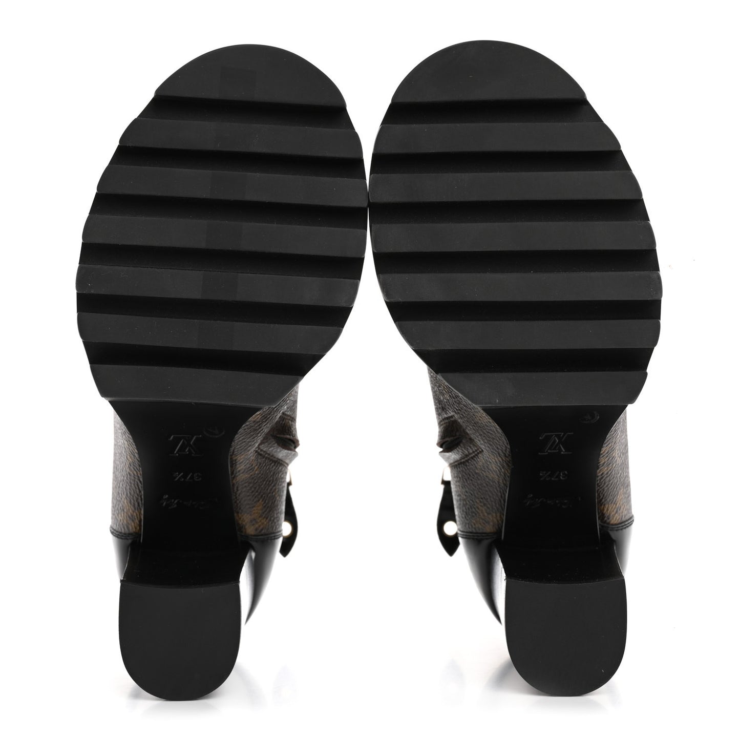 Patent Calfskin Monogram Star Trail Ankle Boots 37.5 Black