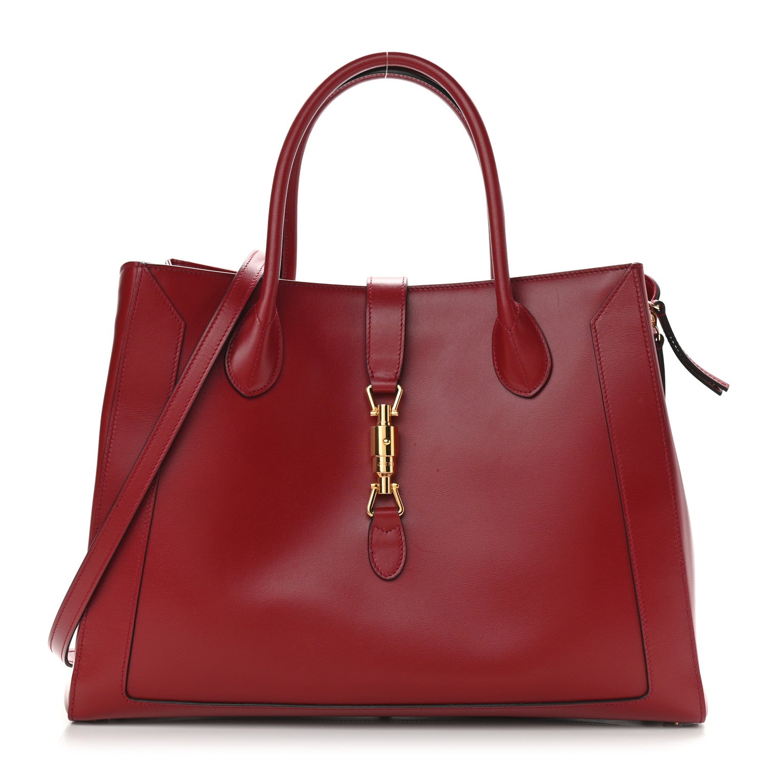 product image of GUCCI Calfskin Large Jackie 1961 Tote New Cherry Red FASHIONPHILE