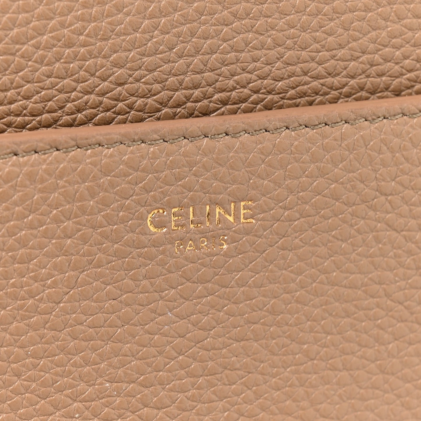 Grained Calfskin Small 16 Top Handle Bag Beige