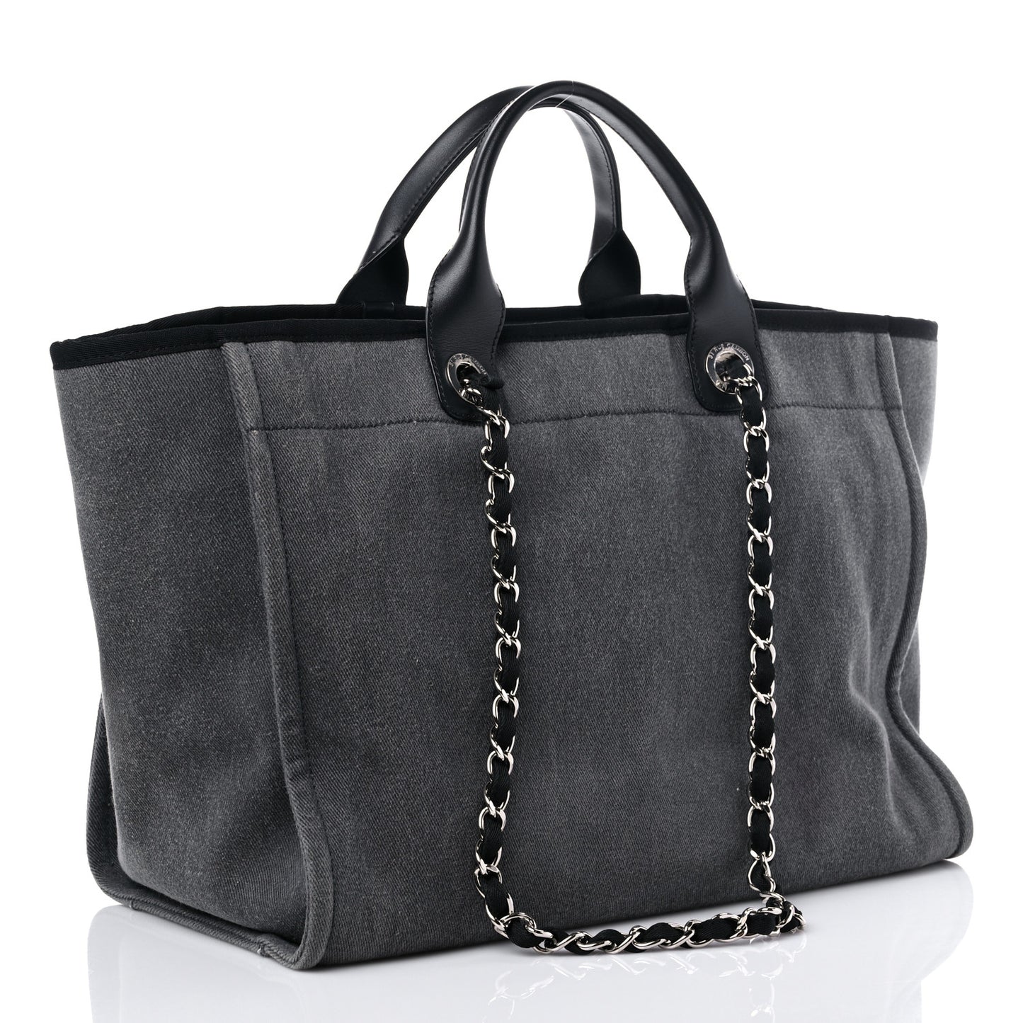 Canvas Sequin Medium Deauville Tote Charcoal