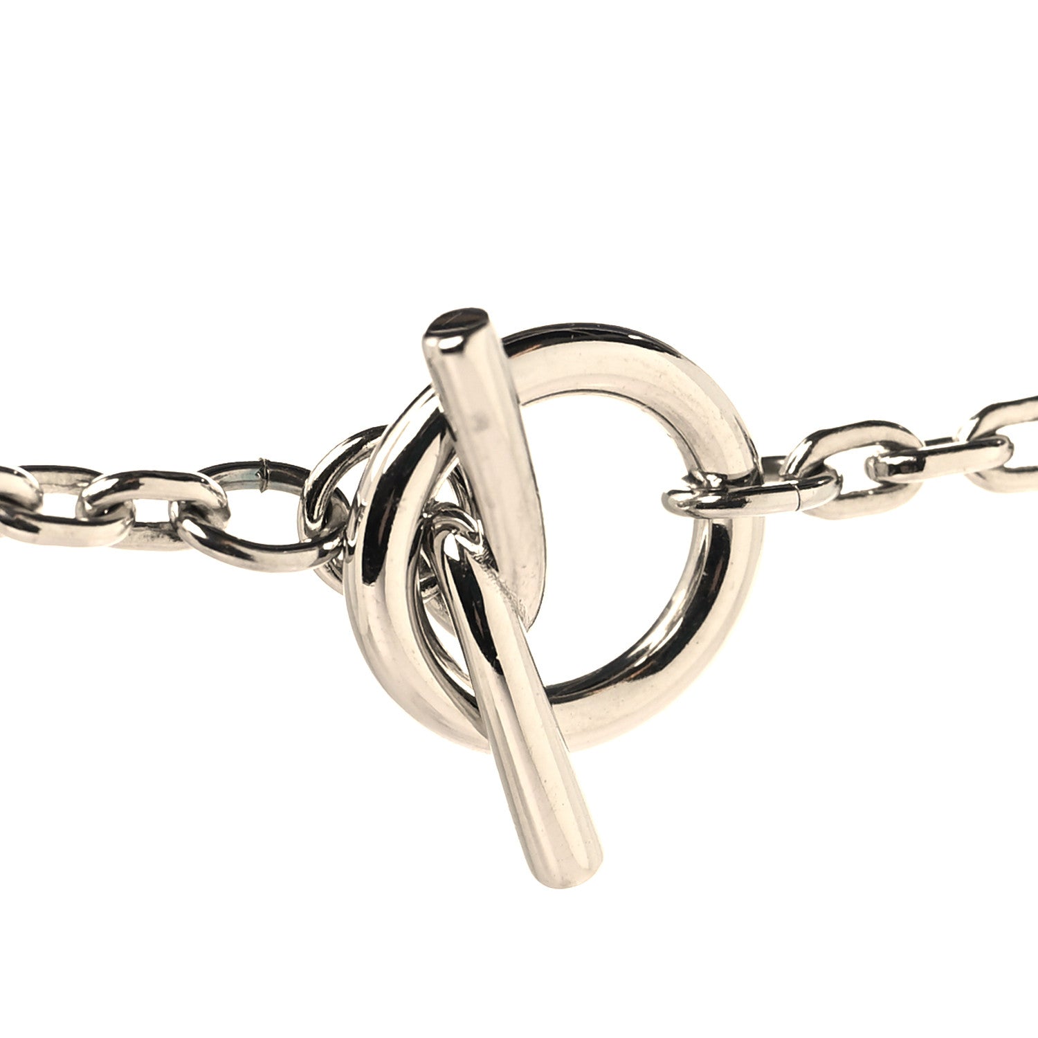 Hermes Vulcanium Chaine d'Ancre Necklace Silver Brun 4 of 6