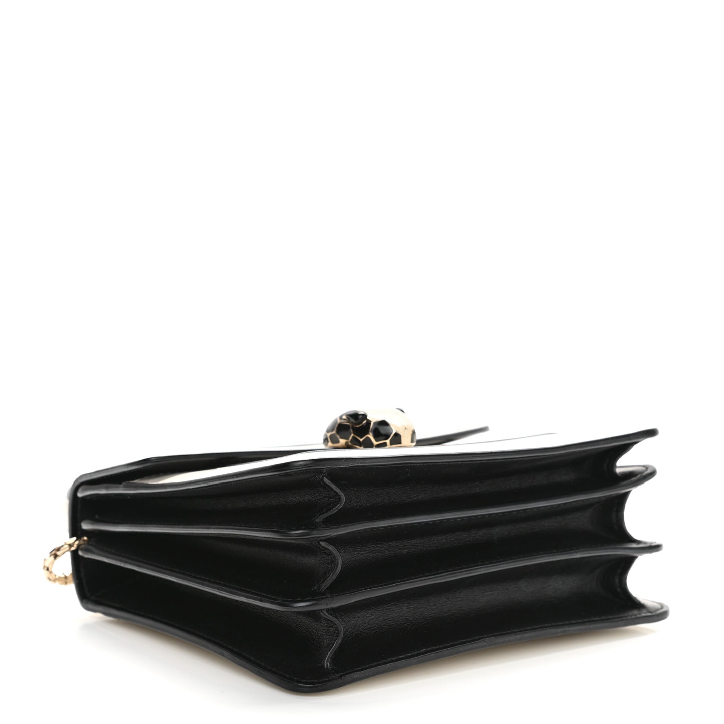 Calfskin Serpenti Forever Top Handle White Black