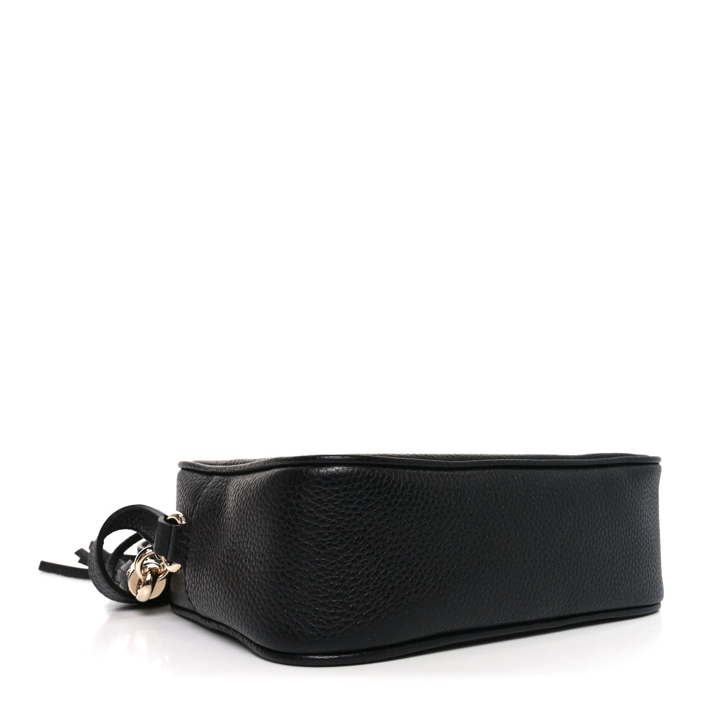 Pebbled Calfskin Small Soho Disco Bag Black