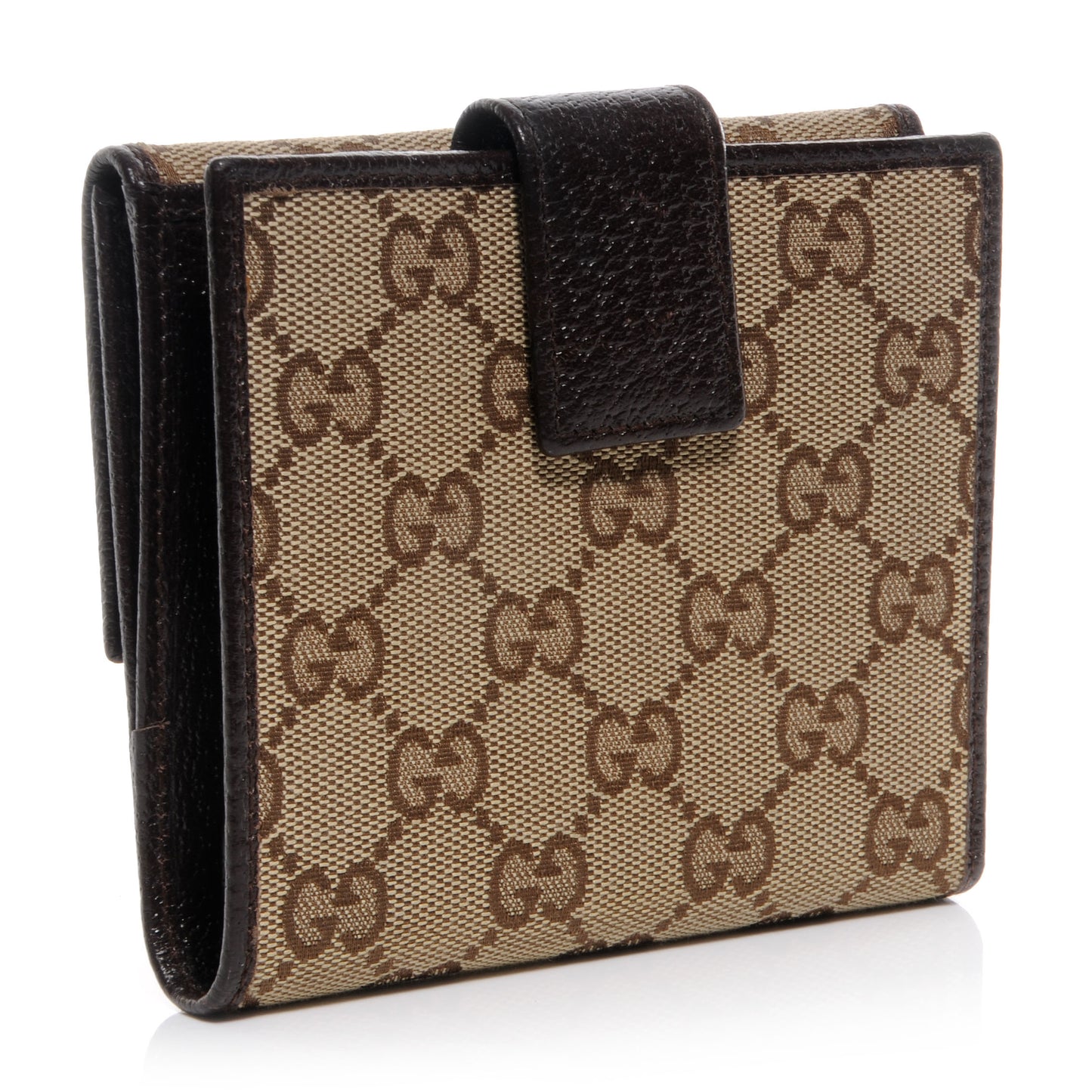 Monogram Metal Bar French Flap Wallet Beige Ebony Cocoa