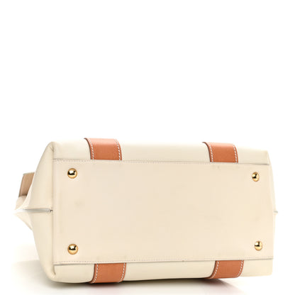 Salvatore Ferragamo Calfskin Small Sookie Satchel White Tan 5 of 13