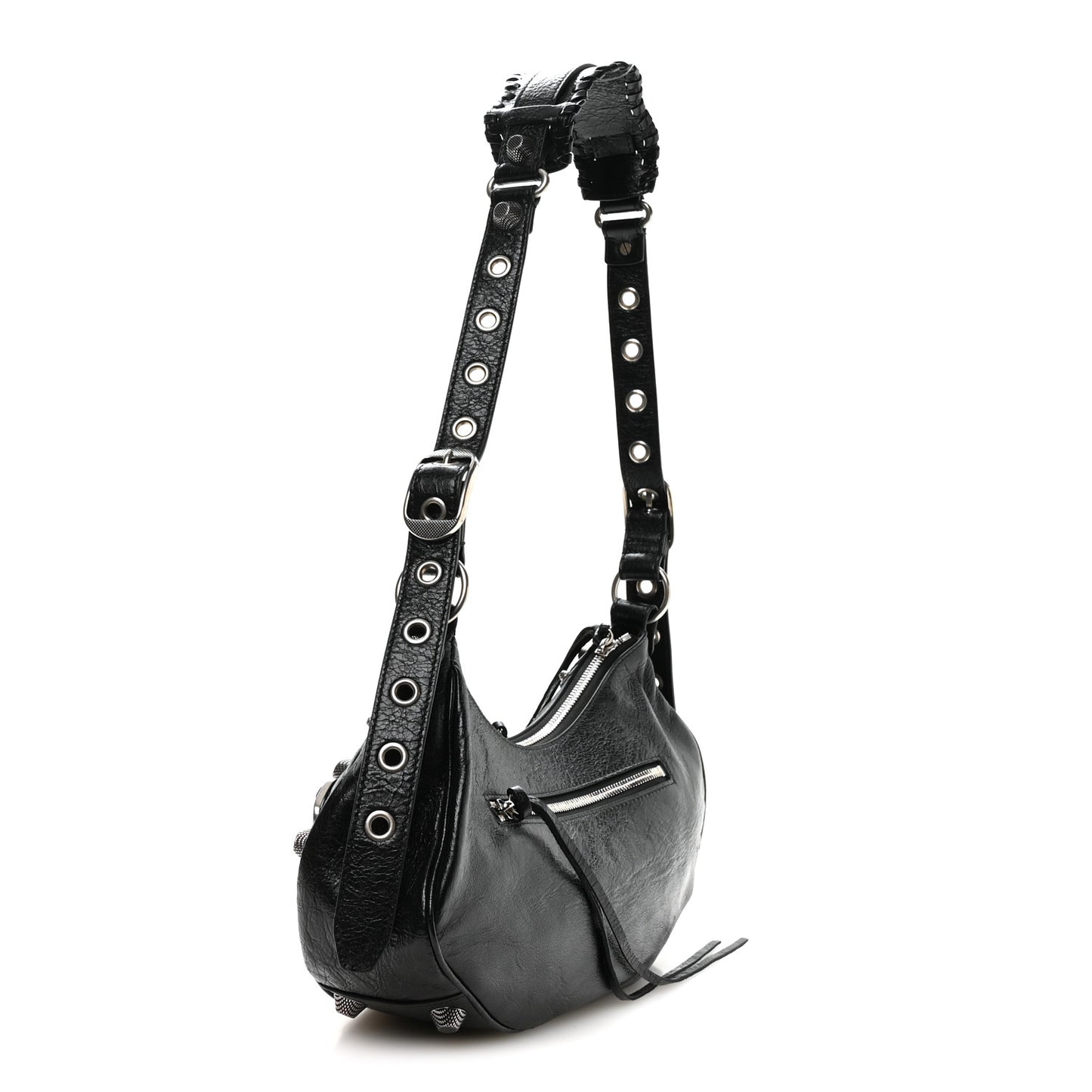 Agneau Arena Small Le Cagole Shoulder Bag Black
