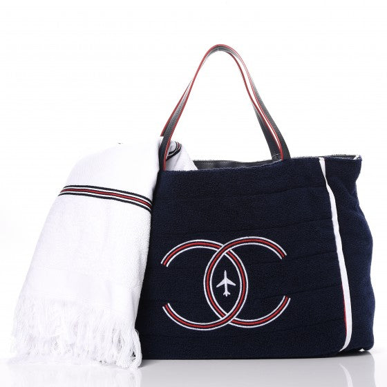 Reversible Airlines Tote Silver Navy