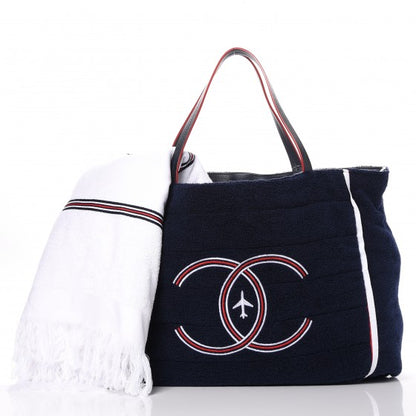 Chanel Reversible Airlines Tote Silver Navy 9 of 29