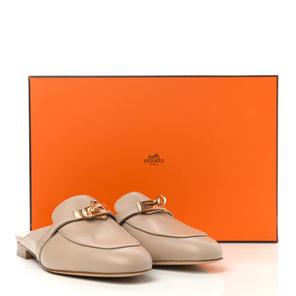 Hermes Goatskin Oz Mules 37 Blanc Gomme 8 of 8