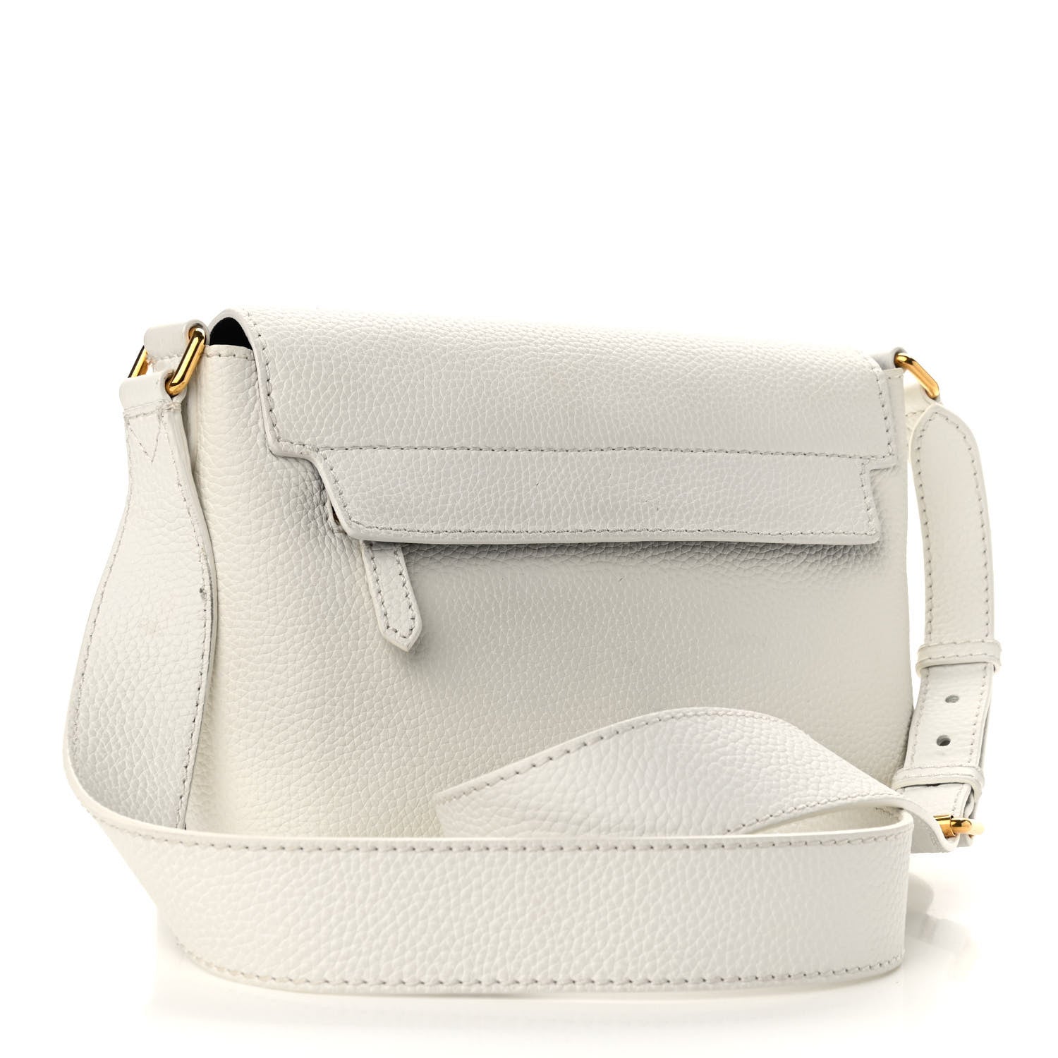 Burberry Grainy Calfskin Embossed Small Messenger White 3 of 13