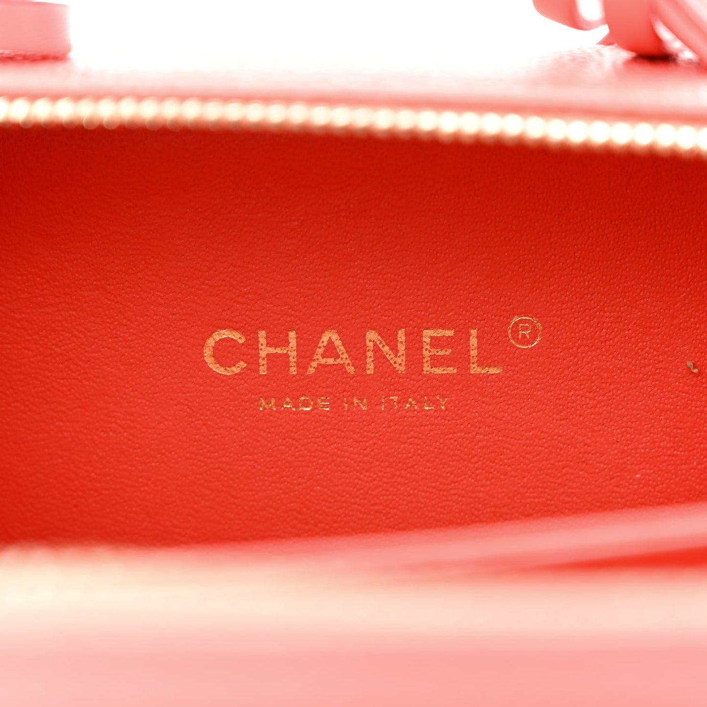Caviar Quilted Small CC Filigree Vanity Case Coral
