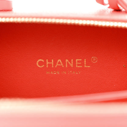 Chanel Caviar Quilted Small CC Filigree Vanity Case Coral 6 of 10