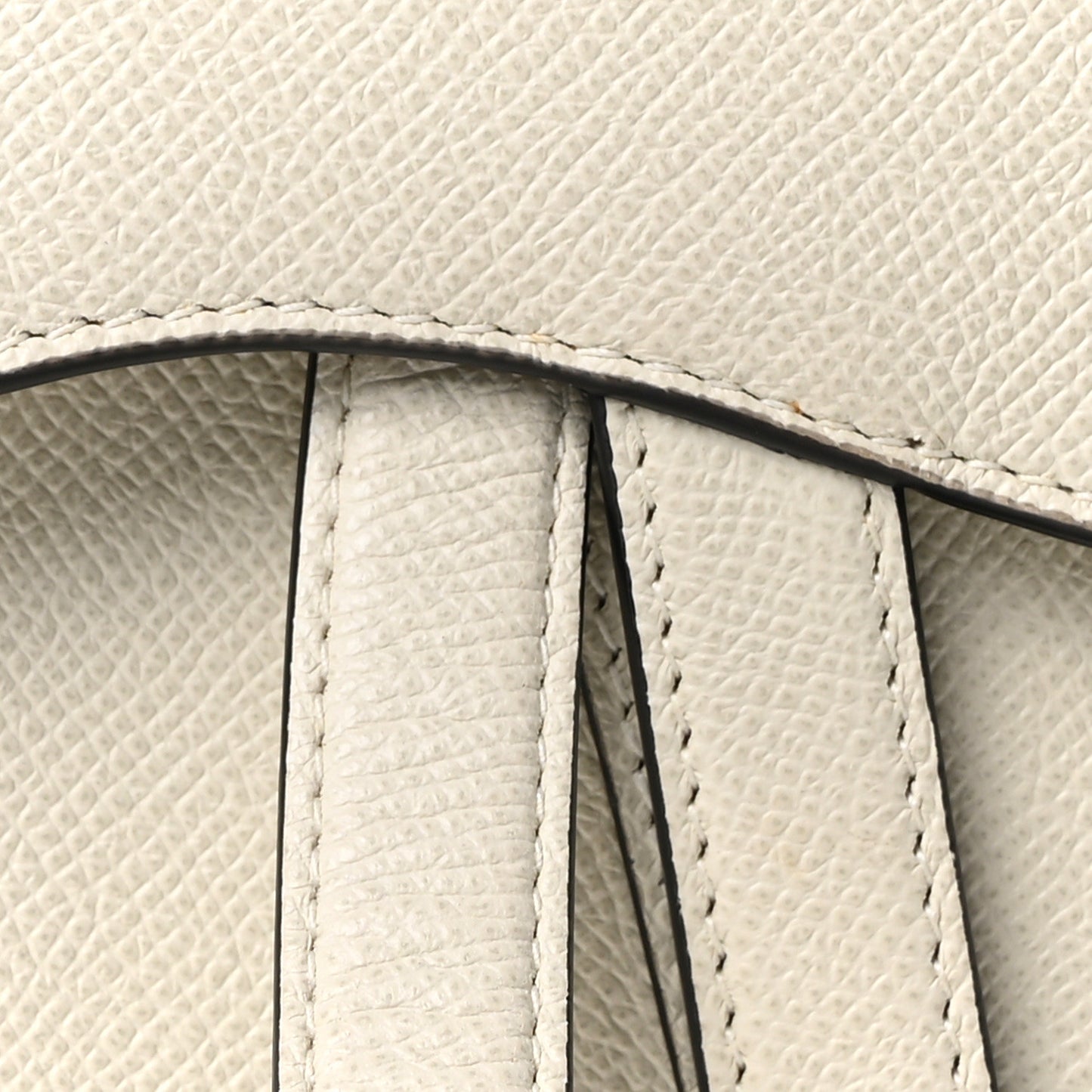 Grained Calfskin Saddle Bag White