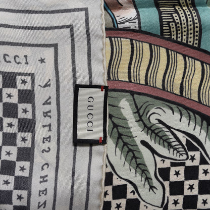 Gucci Silk Snake Print Shawl Neutral 3 of 4