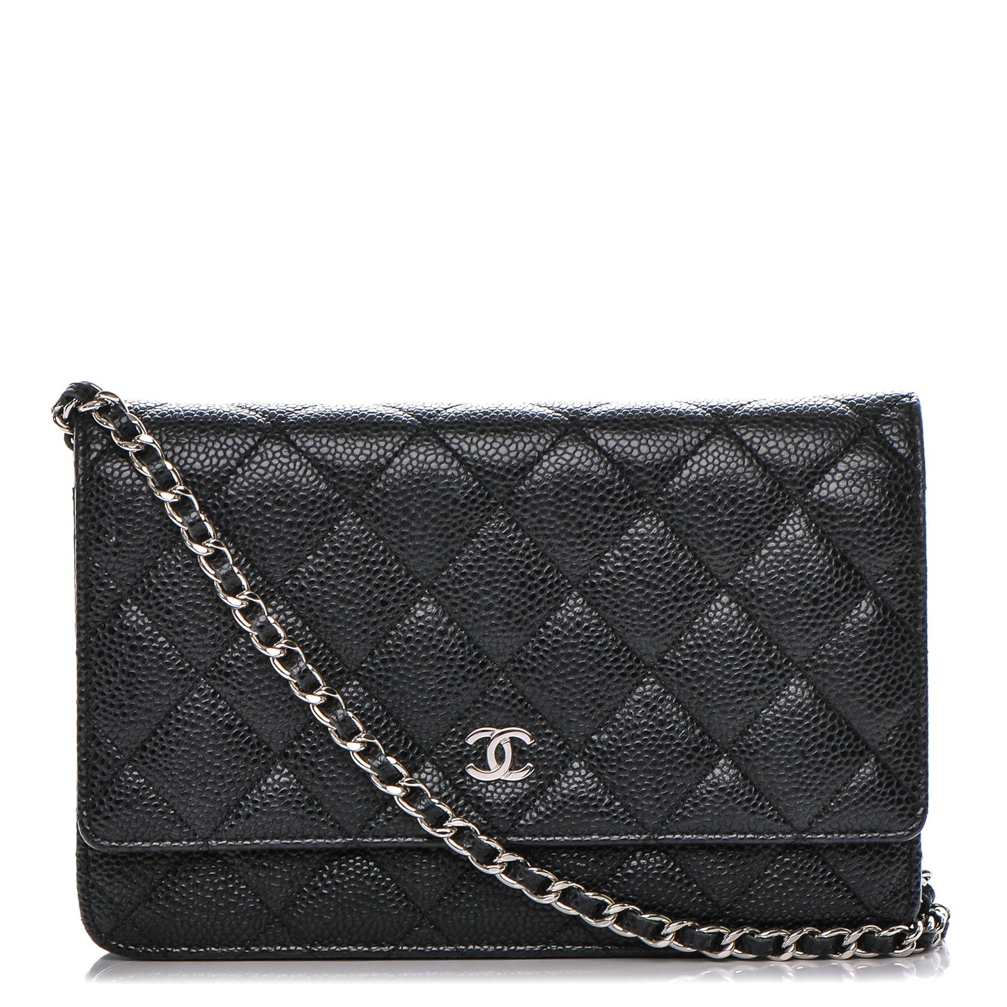 Caviar Quilted Wallet On Chain WOC Black