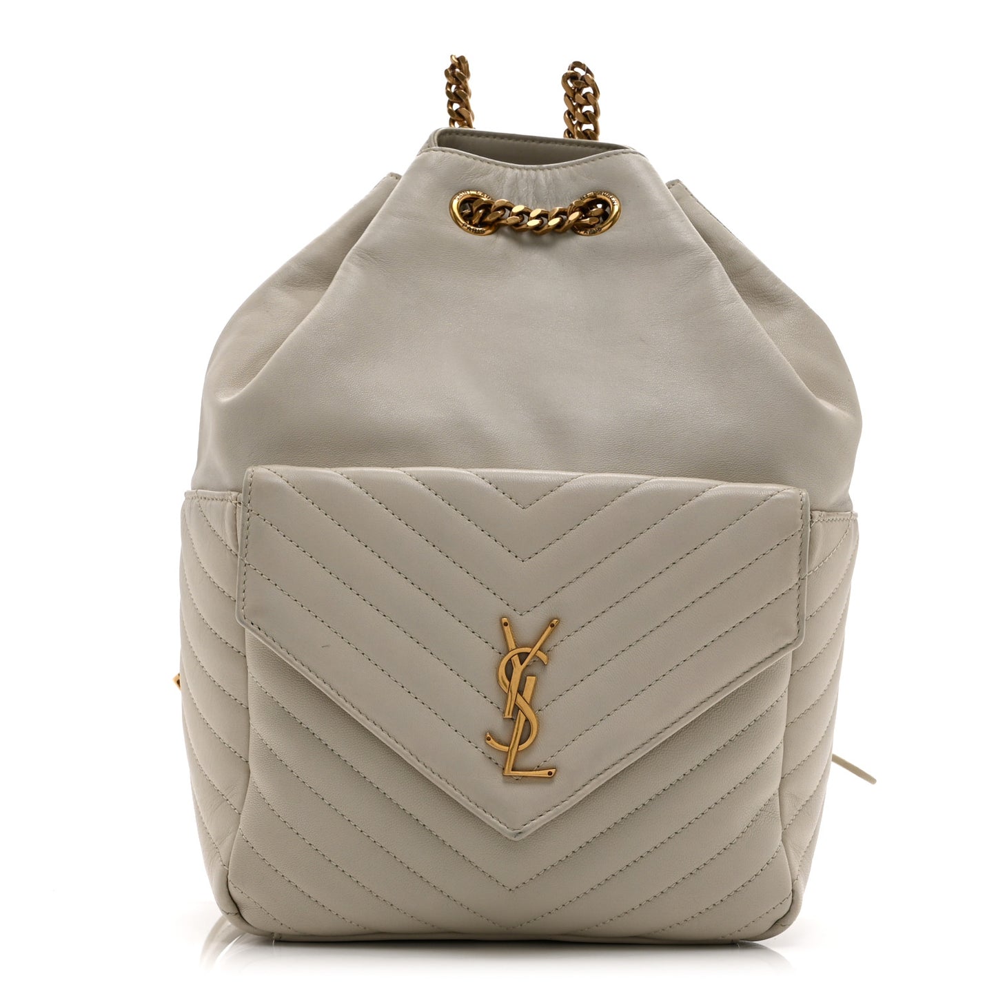 Lambskin Matelasse Monogram Joe Backpack Cream Black