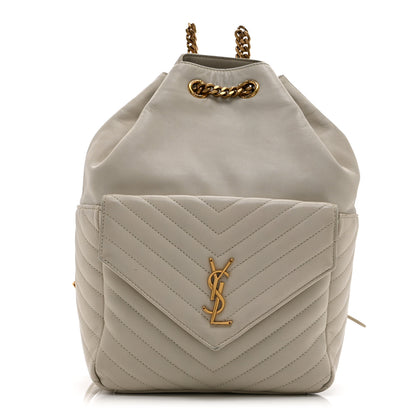 Saint Laurent Lambskin Matelasse Monogram Joe Backpack Cream Black 1 of 10