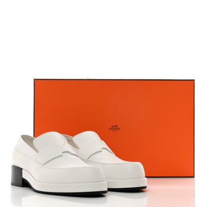 Hermes Calfskin Womens Gatsby Loafers 38 White 8 of 8