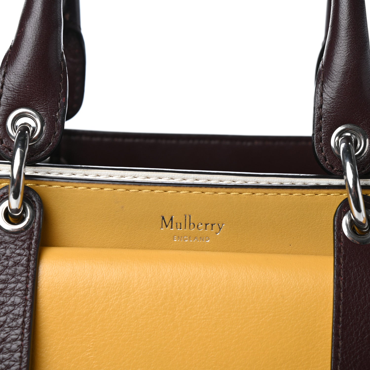 Mulberry MULBERR Smooth Calfskin Studded Maple Tote Black White 6 of 9