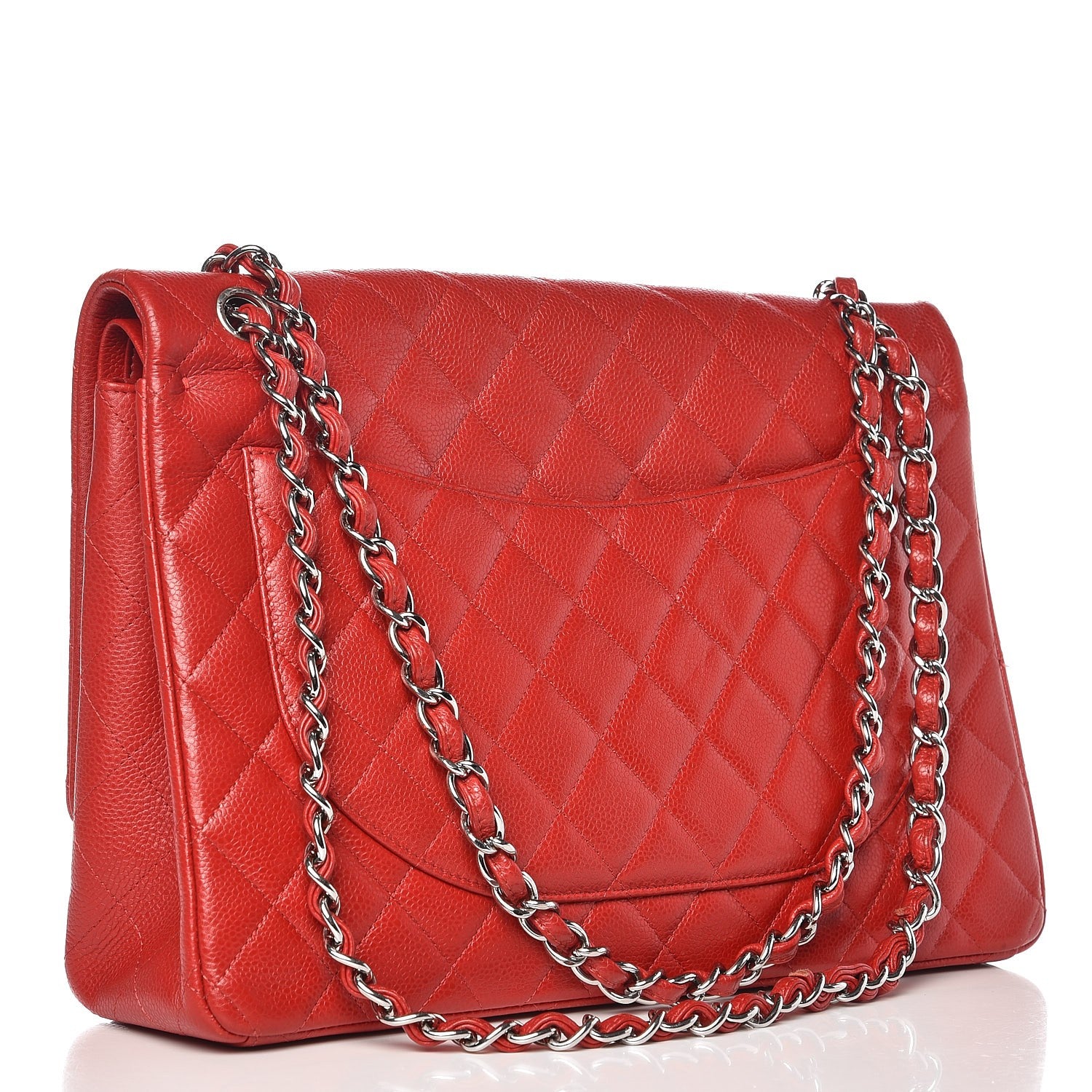 Chanel Caviar Quilted Maxi Double Flap Red 15 of 24