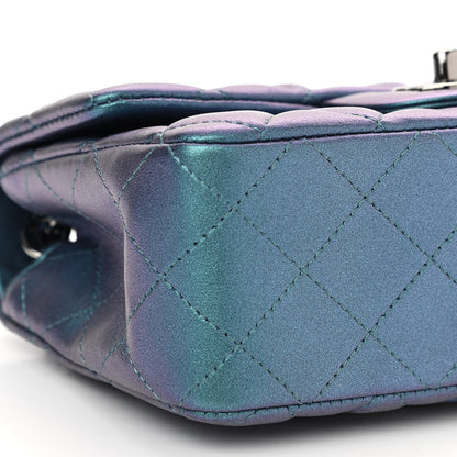 Chanel Iridescent Lambskin Quilted Mini Rectangular Flap Turquoise 5 of 10